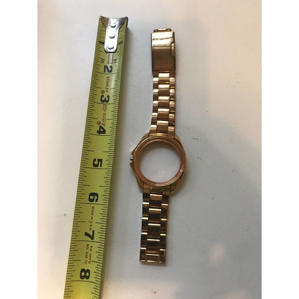 #T14# Fossil Watch Band Bracelet Case Links Parts To RoseGold Used 20mm 18mm